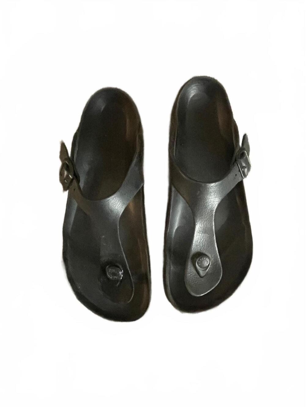 Birkenstock Black Thong Sandals with Buckle rubber size 39 8 8.5